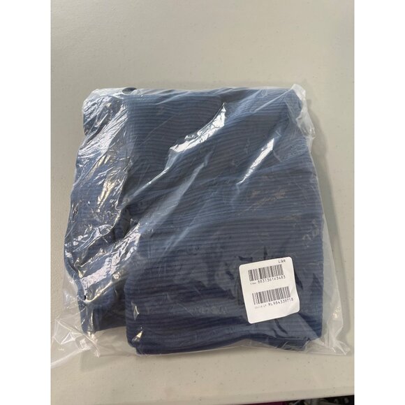 WynneLayers Plush Ottoman Knit Straight Leg Pant Size Large Midnight Blue Career - Picture 2 of 5